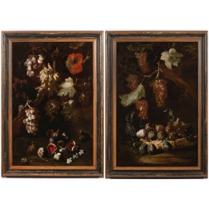 Bartholomeo Spadino the Younger, (1696 - 1738)-, Pair of paintings FRUIT STILL LIFE