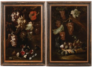 Bartholomeo Spadino the Younger, (1696 - 1738)-, Pair of paintings FRUIT STILL LIFE