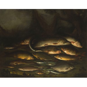 Central European Master, 17th century, Caught fish on the shore