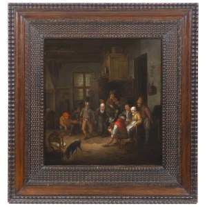 Cornelis Dusart (1660-1704), Attributed., Peasants Celebrating in an Interior