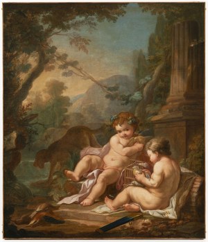 French School, 18th Century, Pastoral Scene with Putti