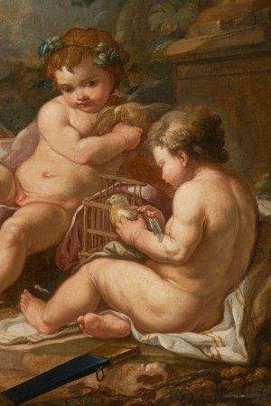 French School, 18th Century, Pastoral Scene with Putti