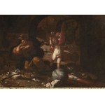 German Master 17th century, Allegory of Vanitas with lute player and putto