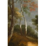 Painter of the 17th/18th century, A Wooded Landscape with Travelers