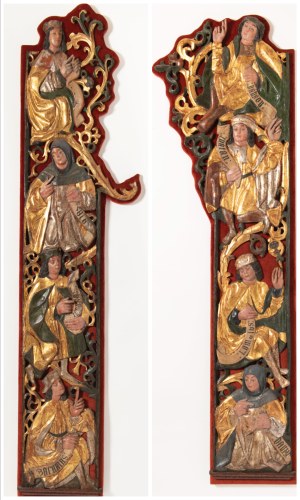 Carver of 15th sentury, A Pair of Polychrome Wood Reliefs
