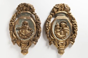 Carver of 18th sentury, Virgin and Child and a Female Saint