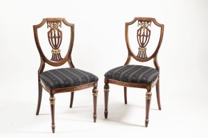 Pair of decorative wooden chairs