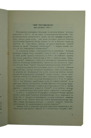 POLAK Bogusław - Front przeciwniemiecki 1919 , Koszalin 1990