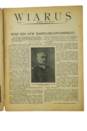 WIARUS issue of May 23, 1936. , year VII, no. 21 in the issue among others: Government of Maj. Gen. Slawoj-Składkowski, New uniforms for air force soldiers with a list of uniform items, K.O.P. Department. , On the first painful anniversary (of the death o