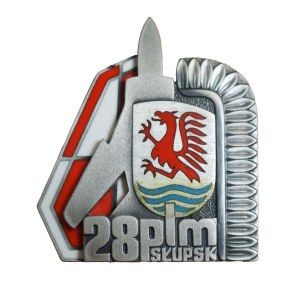 28 Slupsk Fighter Aviation Regiment - Slupsk , 1999 version with the correct position of the aircraft checkerboard and with a bright Slupsk inscription, badge.
