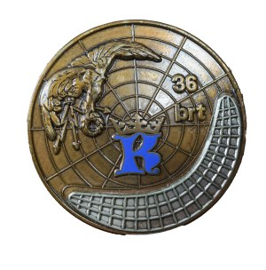 36th Radio Technical Battalion - Krakow , bronze version, without enamel with changes to the drawing, badge