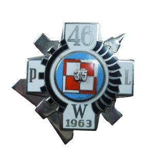 XXXV lat 46 Polowe Warsztaty Lotnicze - Powidz , srebrzona, odznaka