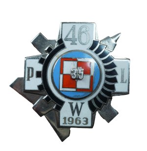 XXXV years 46 Field Aircraft Workshop - Powidz , silver, badge