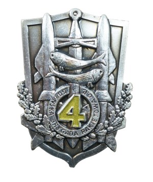 4 Gdynia Air Defense Missile Brigade , a version with the inscription of the Gdynia OP Missile Brigade. with lacquered numeral 4, badge