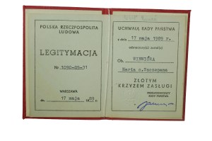 Legitimation Gold Cross of Merit , dated May 17, 1989.