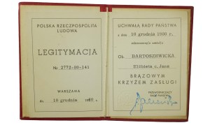 Legitimation Bronze Cross of Merit [for a woman] , dated December 10, 1980.
