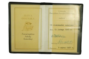 Legitimation Gold Badge of the Secular School Society , dated March 9, 1967.