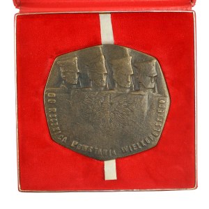 60th Anniversary of the Wielkopolska Uprising , medal / plaque in case, signed Anna Krzymanska