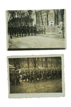71st Infantry Regiment - Zambrów [after 1926] Wojska Polskiego Street, set of 2 photographs