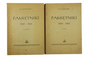 CIANO Galeazzo - Memoirs 1939-1943, volumes I - II , Łódź 1949