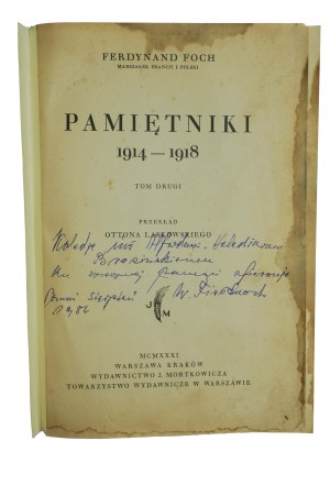 FOCH Ferdinand - Memoirs , volume 2 , Warsaw 1931