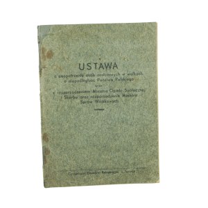 The Law on the Provision of Persons Meritorious in Fights for Independence of the Polish State, Torun 1938