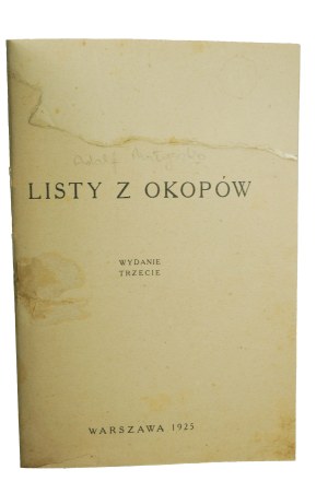 MALYSZKO Adolf - Letters from the trenches , Warsaw 1925