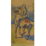 1 Pułk Ułanów Jazłowieckich na patrolu - Zdzisław Ruszkowski [1907-1991], akwarela