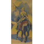 1 Pułk Ułanów Jazłowieckich na patrolu - Zdzisław Ruszkowski [1907-1991], akwarela