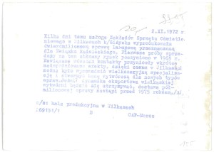 WILKASY (district of Giżycko). Lighting Equipment Plant, 1972.