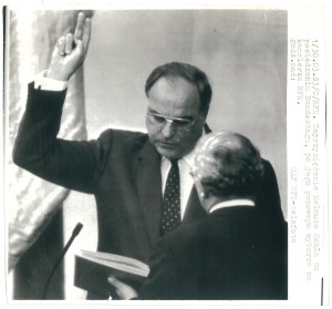 HELMUT KOHL. Swearing in as chancellor of Germany, 1983.