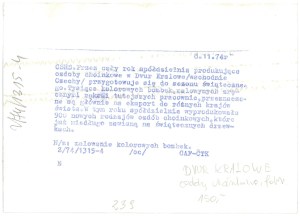 DVUR KRALOVE. Christmas tree ornament manufacturing cooperative, 1974.