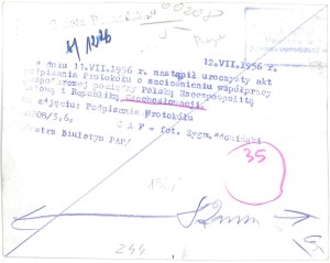 PRAGUE. Signing of a protocol on enhancing economic cooperation between the People's Republic of Poland and Czechoslovakia, 1956.