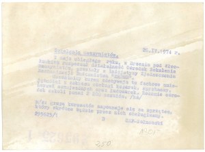 BRZEZIE (district of Człuchów). Driver Training Center, 1974.