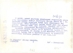 LÓDŹ. WK-70 House Building Combine, 1973.