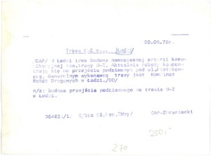 LÓDŹ. Construction of a traffic artery, the so-called W-Z route, 1978.