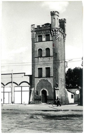 OPATÓWEK (district of Kalisz). Firehouse, 1970s.