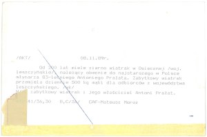 OSIECZNA (district of Leszno). Windmill, 1989.