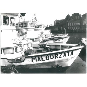 GDAŃSK. Statki białej floty przycumowane na Motławie, 1991 r.