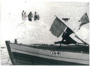 ORŁOWO (Gdynia). Winter beach, 1986.