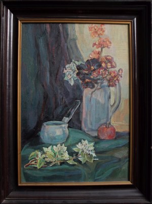 Emilia Bartoszek, Still life with flowering branch, 1990
