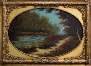 Jan Bohuszewicz, Autumn landscape with a river, 1914