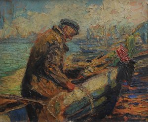 Antoni Bradé [De Bradé], Fisherman by the boat