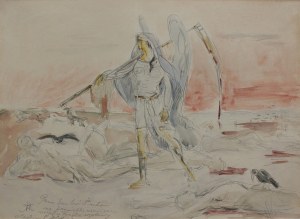 Wlastimil Hofman, Angel of Death [pencil sketch on the reverse].
