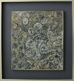 Lech Kunka, Composition (green and gray), 1969
