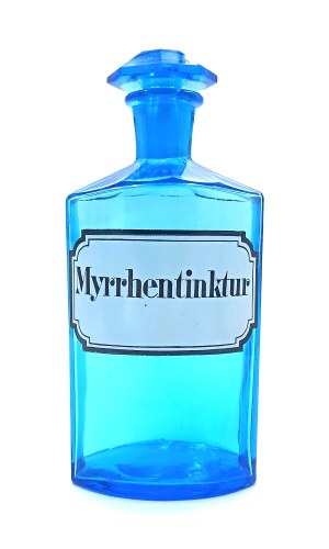 Pharmacy bottle of myrrh tincture with inscription Myrrhentinktur(Lower Silesia or Bohemia, 19th/20th century).