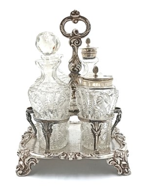 Cabaret neo-baroque spice table centerpiece(France, 1st quarter of 20th century).