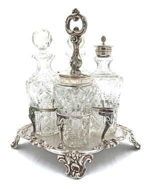 Cabaret neo-baroque spice table centerpiece(France, 1st quarter of 20th century).