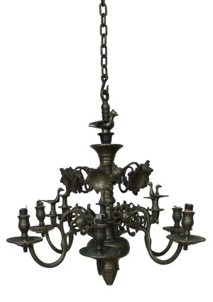 Candle chandelier, six-flame with synogarials(Poland, mid-19th century).