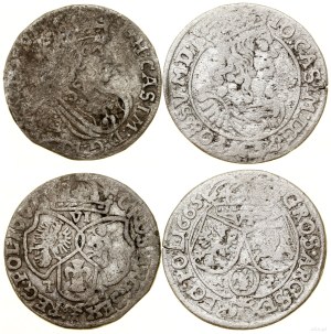 Poland, set of 2 x sixpence, 1661(?) TT, 1665 AT, Bydgoszcz